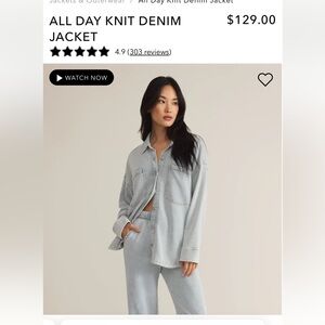 Z Supply - All Day Knit Denim Jacket - Washed Indigo - Large